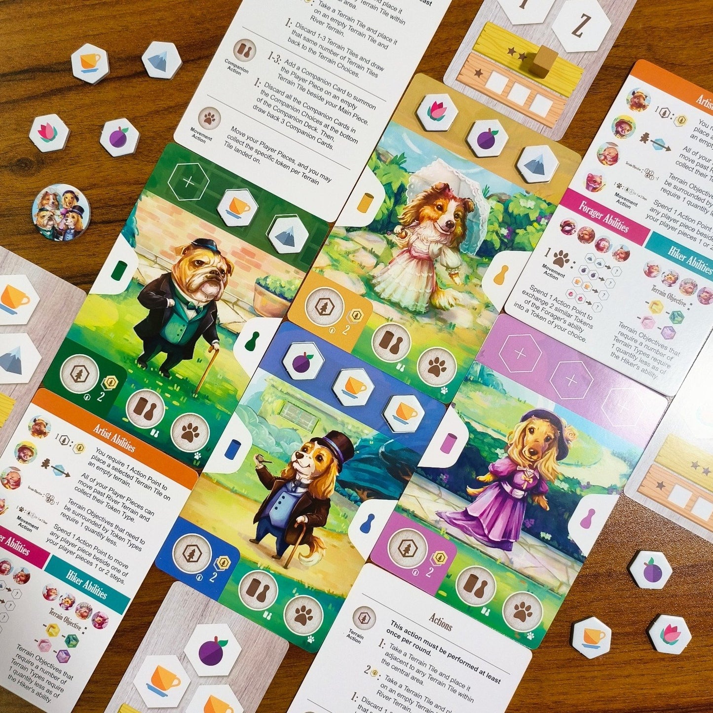 The game River Woods from the publisher Good Spirit Games showing card components.