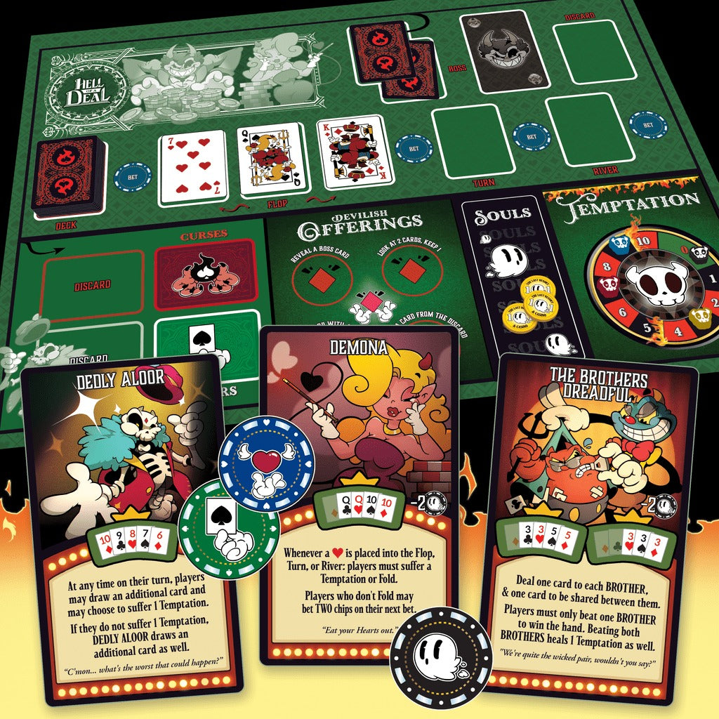 Hell of a Deal — boss cards and community mat