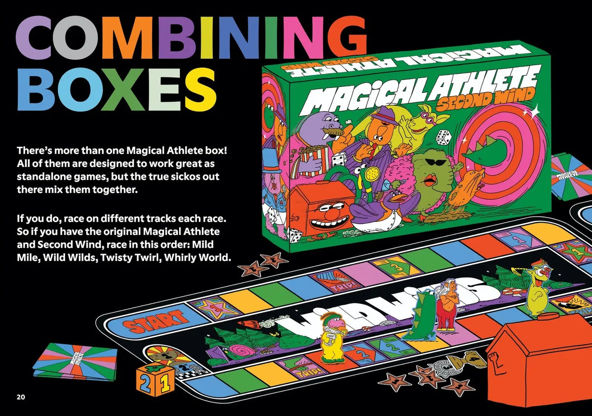 Magical Athlete: Second Wind — box and Wild Wilds track with racers