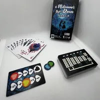 All components of A Midsummer Night’s Dream, including fantasy-themed cards and score trackers.