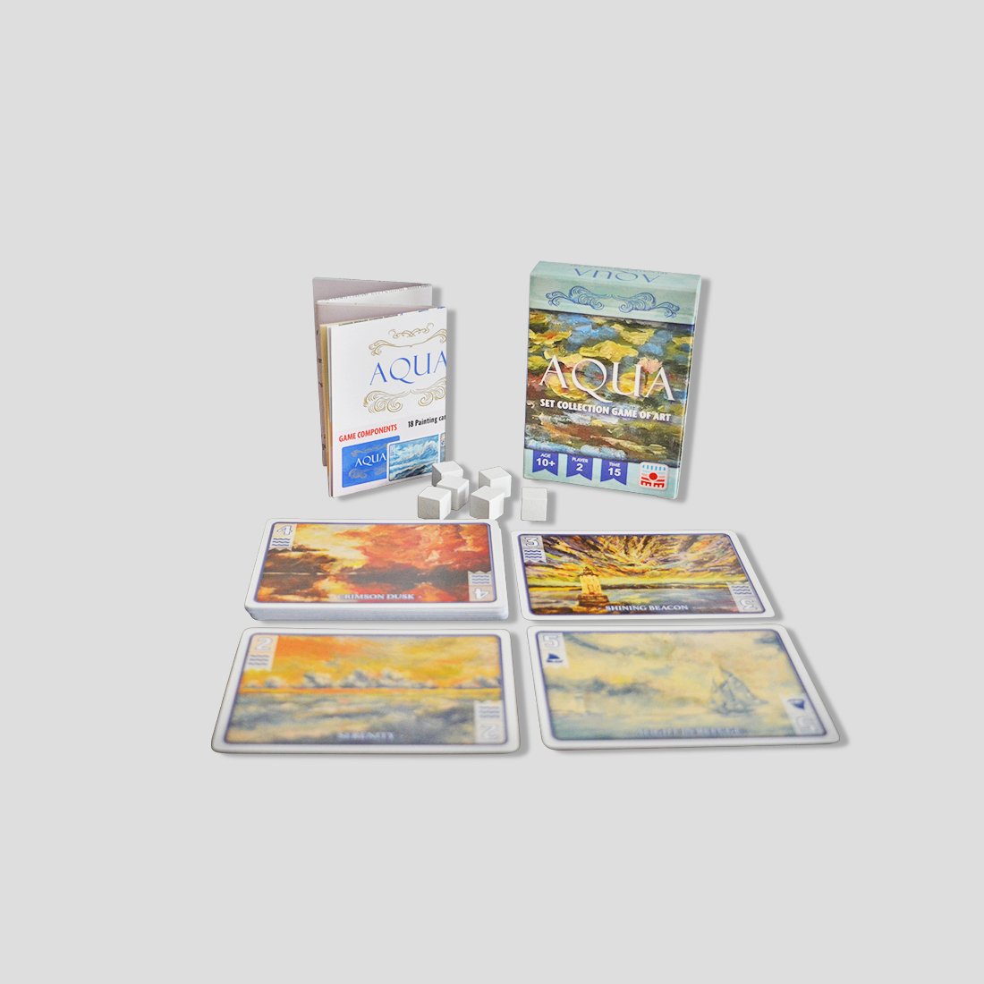 Aqua game components laid out