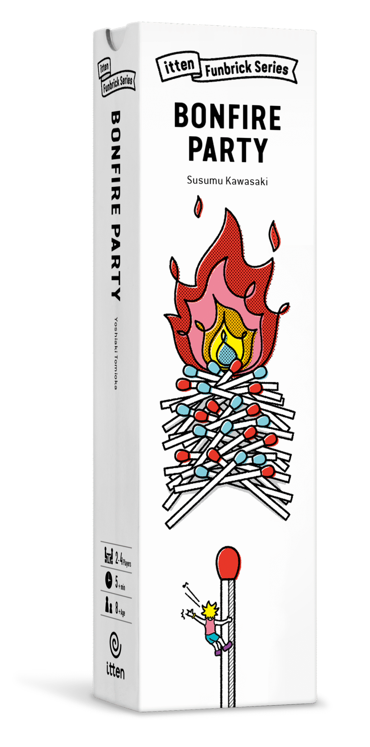 The game Bonfire Party from the publisher itten, showing the front of the game box.