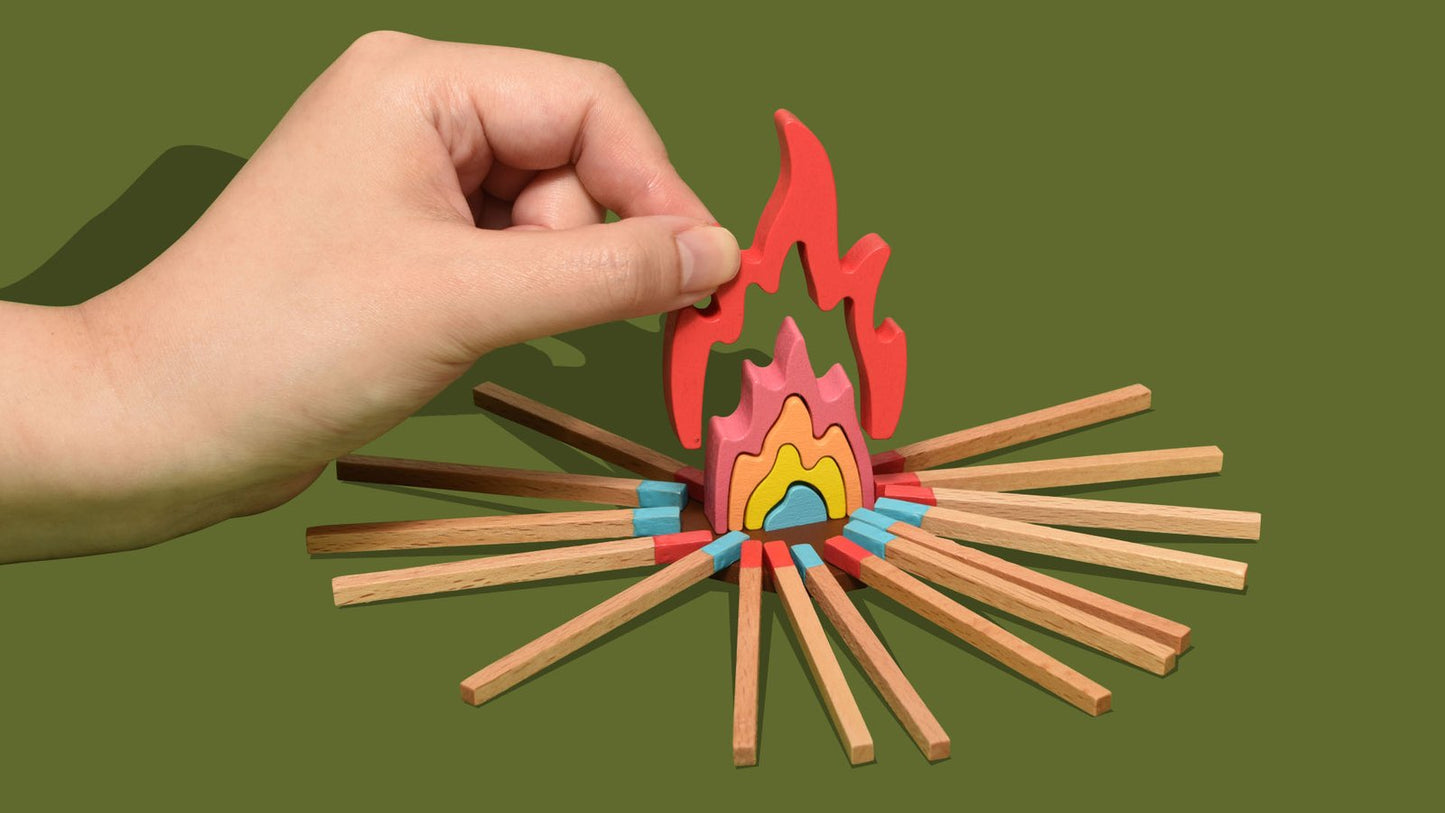 The game Bonfire Party from the publisher itten, showing all components-