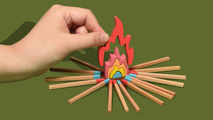 The game Bonfire Party from the publisher itten, showing all components-