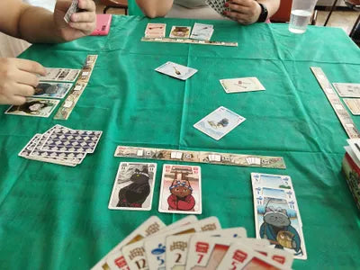 CATsle Builders 3-5 player game setup ready to play