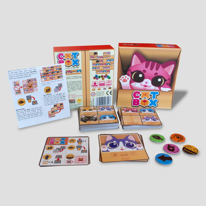 Cat Box cards laid out in sets