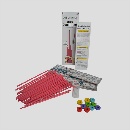 Stick Collection game components – sticks and player tokens