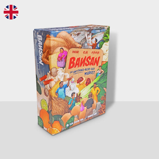 Bansan board game front showing market scene