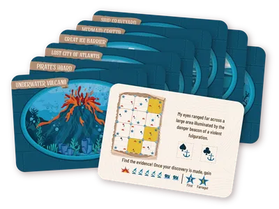 Flip Voyage expansion components — new discovery cards for the base game
