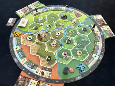 Forestry hex forest board setup ready to play