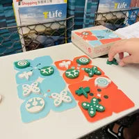 Players competing in Garden, a quick and strategic abstract game of positioning and foresight.