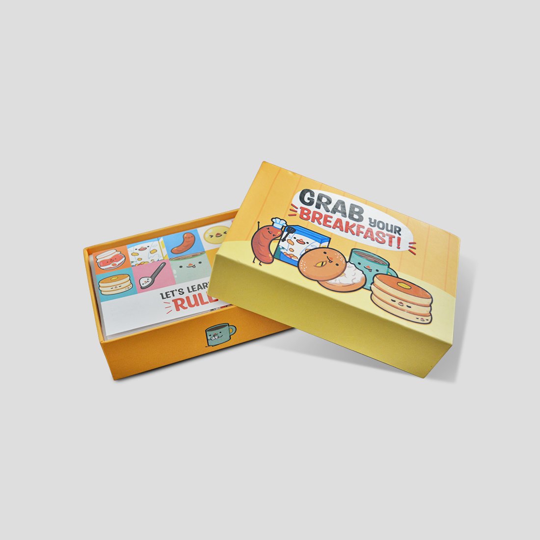 Grab Your Breakfast cards and food components