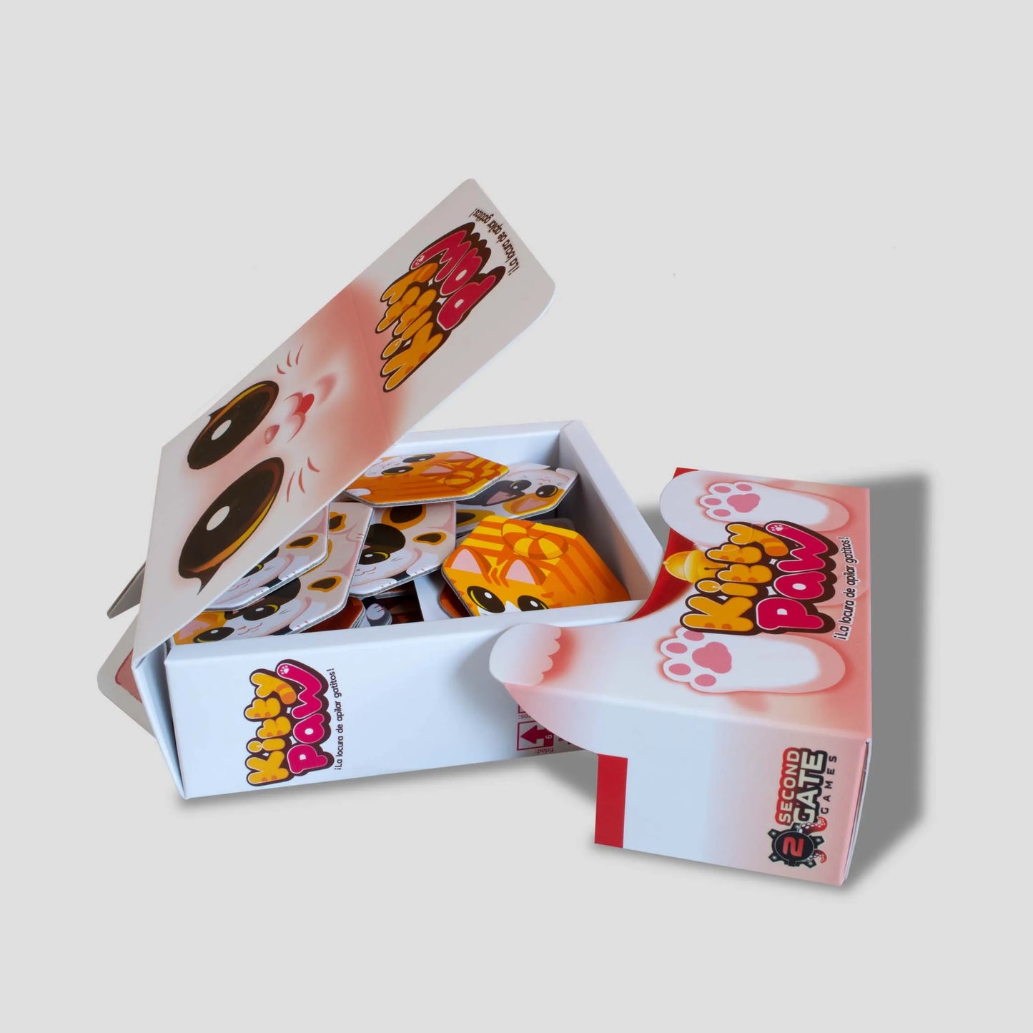 Kitty Paw game cards and tokens displayed
