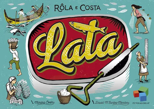Front cover of Lata, featuring vintage canning factory and sardine artwork.