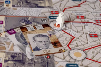 Liberation cooperative deck-building game setup ready to play