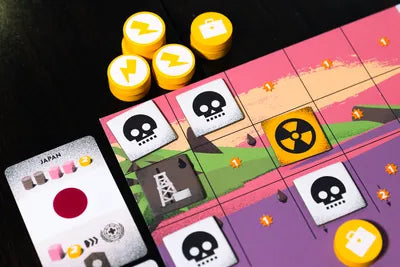 Players building nations, generating energy, and managing pollution in Manhattan Project: Energy Empire, the strategic board game.