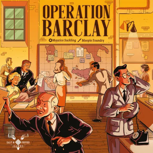 Front cover of Operation Barclay, featuring WWII espionage artwork and spy themes.