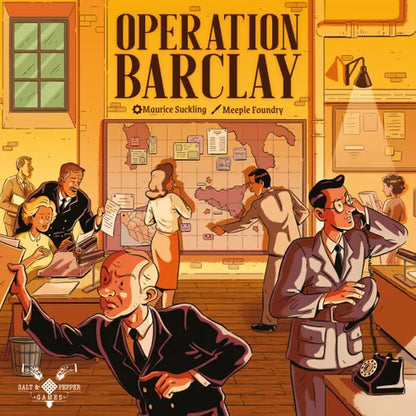 Front cover of Operation Barclay, featuring WWII espionage artwork and spy themes.