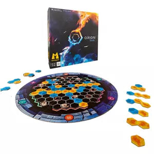 Orion Duel hexagonal tile game components laid ou