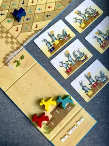 Players triggering chain reactions and racing mules in Run, Mule, Run!, the fast-paced hidden bets game.