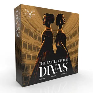 Box cover of The Battle of the Divas board game featuring Maria Callas and Renata Tebaldi
