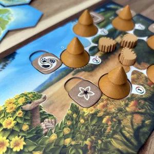 Wild Woods expansion tiles and cards for Dawn of Pangaea