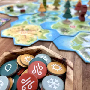 Dawn of Pangaea game board with forest tiles spread out