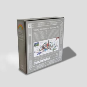 Back of the Tokyo Highway: Rainbow City box showing the new gameplay elements and components.