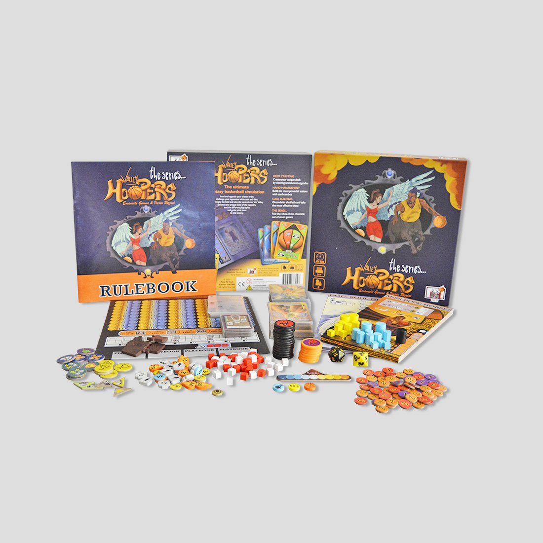Cards, tribal team sheets, and components of Valley Hoopers