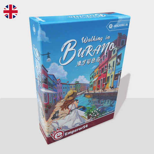 Walking in Burano – board game box cover