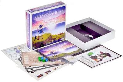 Witchbound game contents – storybook, cards and components