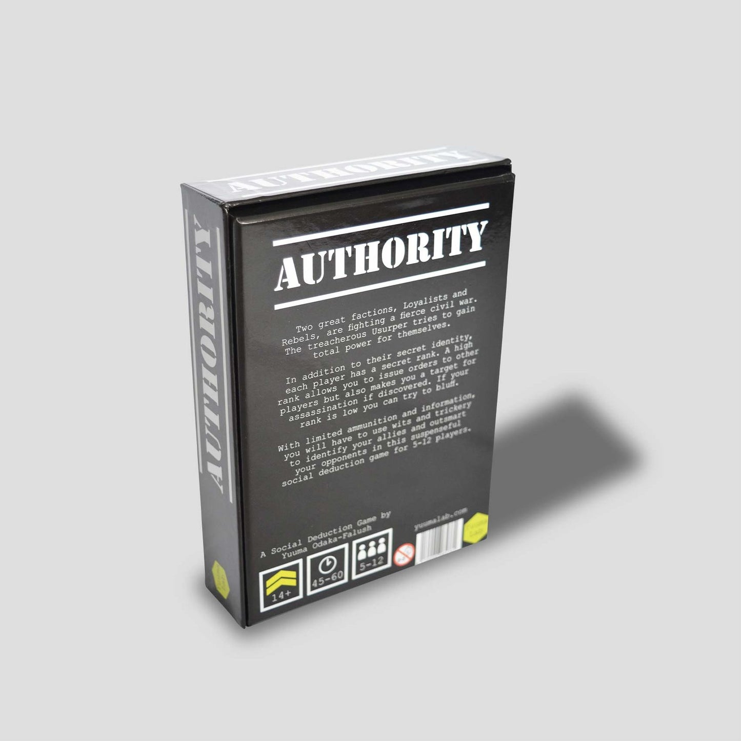 Backside of Authority packaging