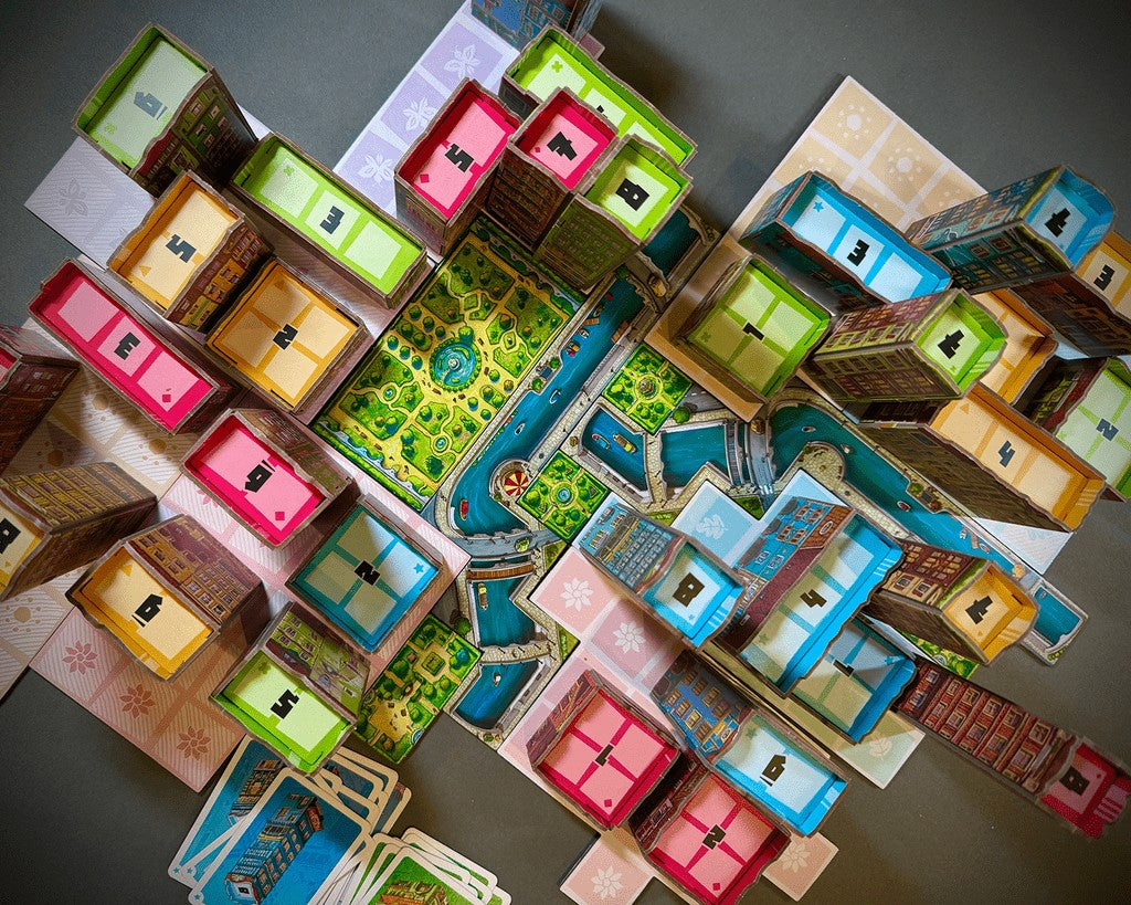 Bella Vista — overhead view of the city with buildings placed around the parks