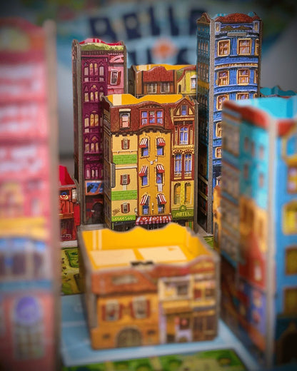Bella Vista — close-up of the illustrated buildings