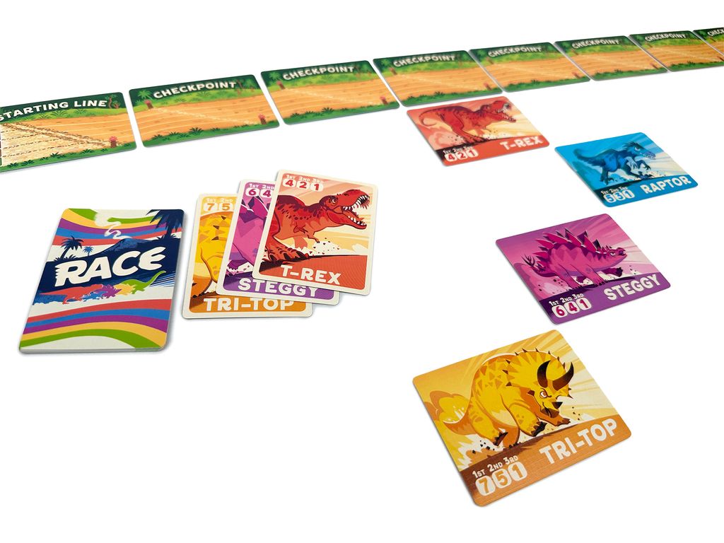 Dino Racer — race in progress on the checkpoint track