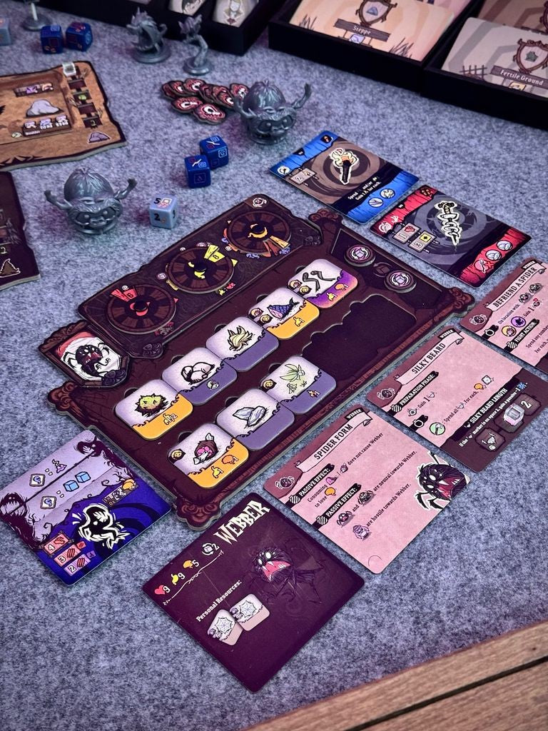 Don't Starve: The Board Game — game in play with miniatures and boards