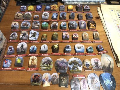 Frosthaven — close-up of the monster standees