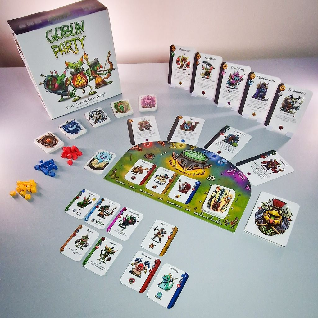 Goblin Party — full game setup with board, cards and tokens