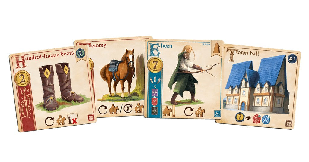Greylune — sample companion, item and location cards