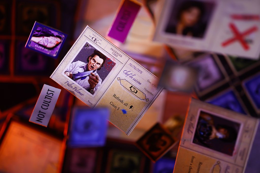 Horror on the Orient Express — passenger cards and cultist tokens