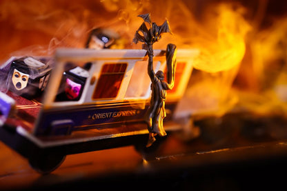Horror on the Orient Express — Orient Express carriage miniature with horror figure