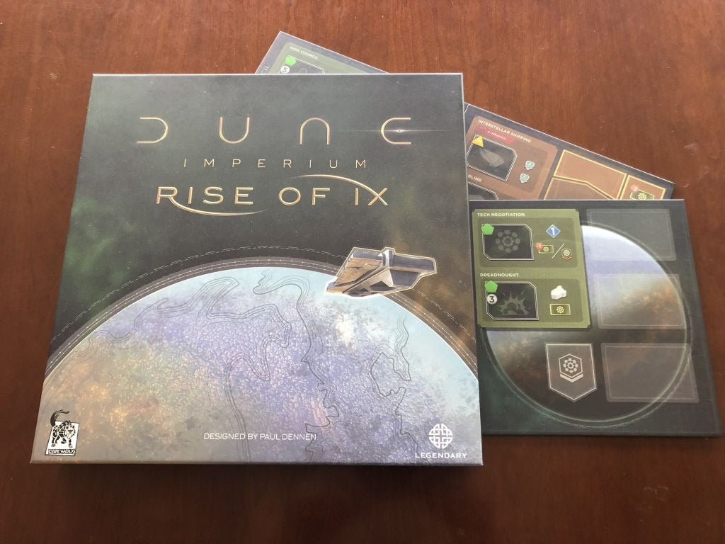 Dune: Imperium – Rise of Ix — box with the new game boards
