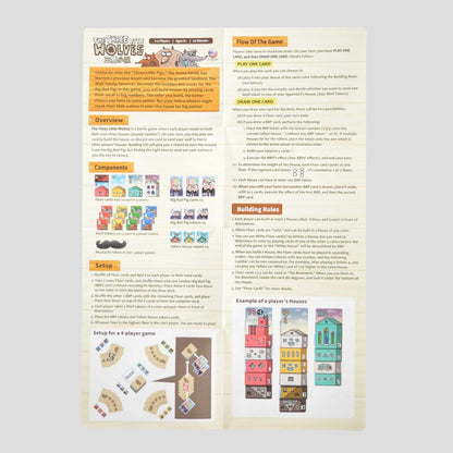 Rulebook pages from The Three Little Wolves game