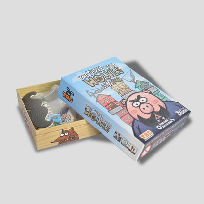 The Three Little Wolves game box opened partially