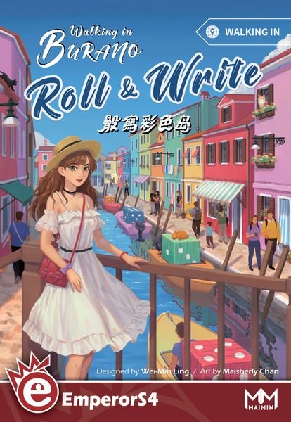Walking in Burano: Roll & Write – board game box cover