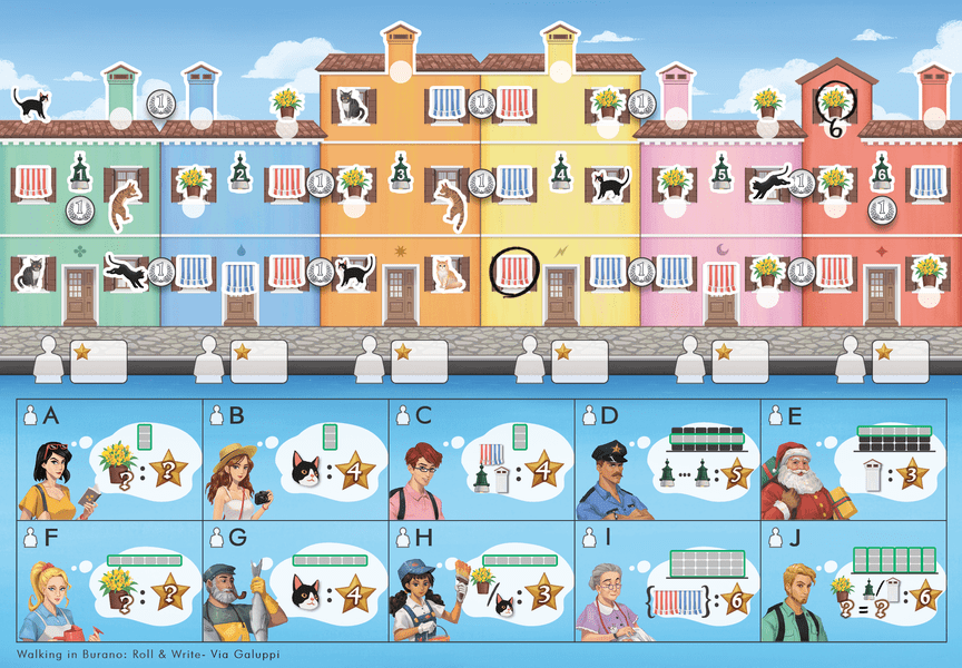 Walking in Burano: Roll & Write – board game image 4