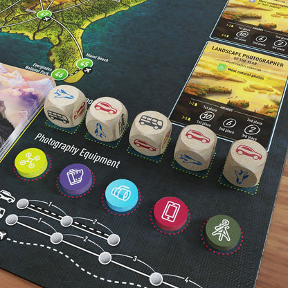 Photo Tour: North America — dice and transport tokens