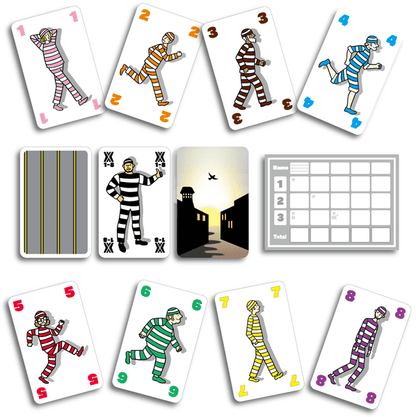 Components from 1 A.M. Jailbreak including cards and layout