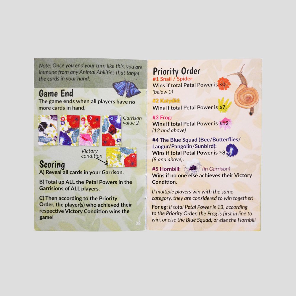 Petal Plotters rulebook and instruction pages