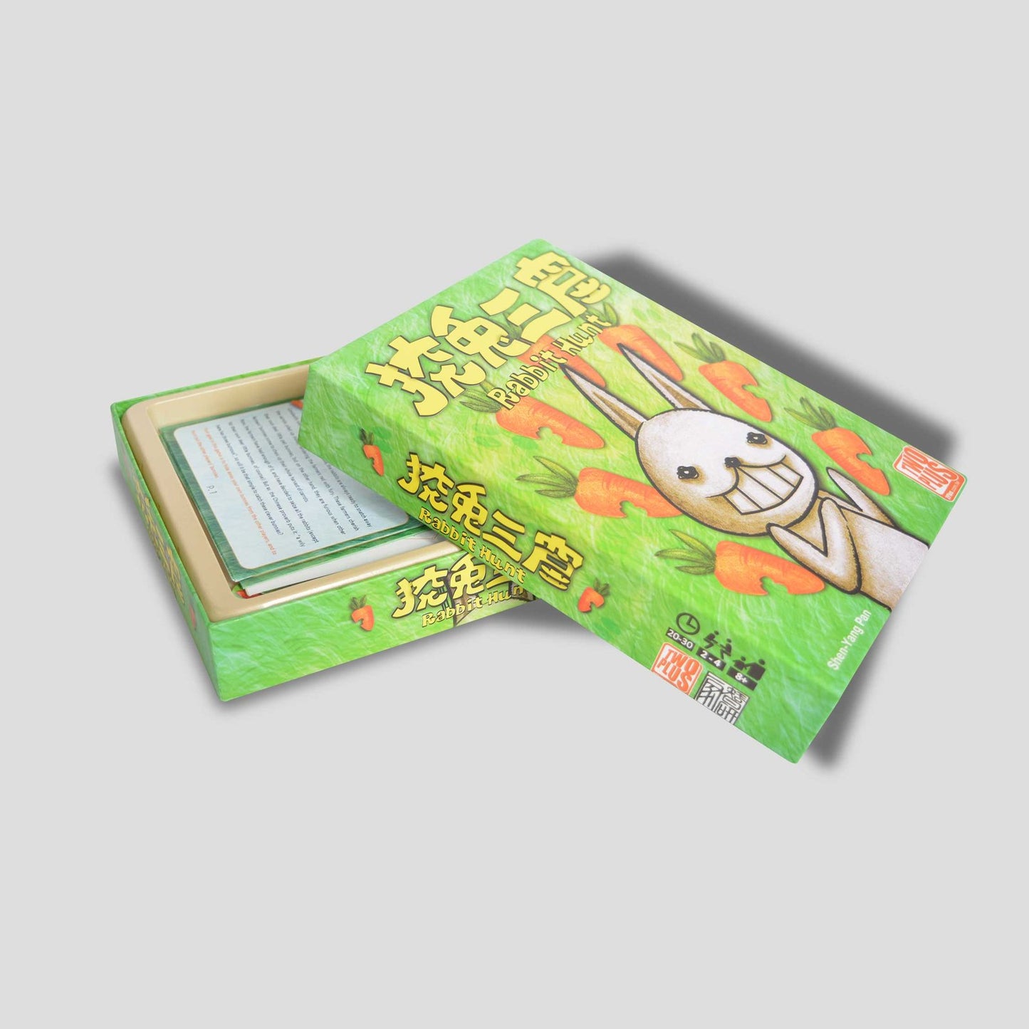 Rabbit Hunt opened box with lid raised